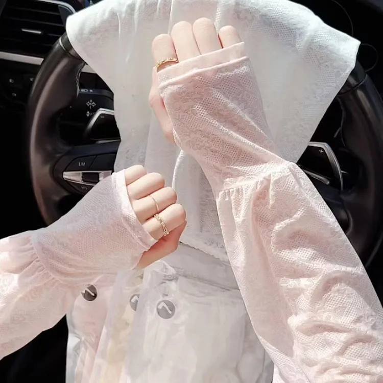 包邮阿媛品质护袖仙女风温柔防晒冰袖防晒开车薄款时尚韩版女冰丝