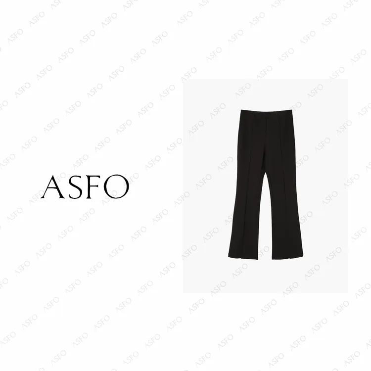 【AS小黑缝】25新经典百搭弹力巨显瘦修身九分微喇裤AS25QXXK03659
