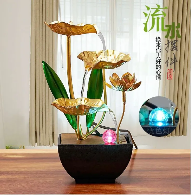 家居铁艺流水喷泉办公室桌面流水摆件创意家居装饰品