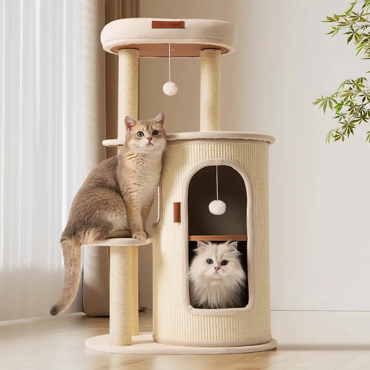 HOOPET猫爬架家用小户型不占地猫抓板猫窝一体多层剑麻桶攀爬架子