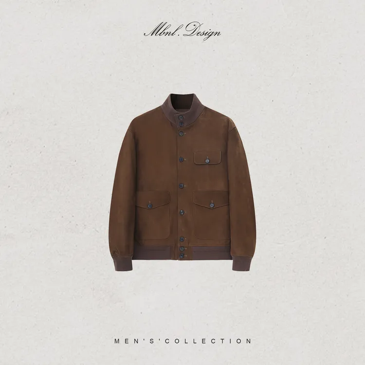 MBNL-F「R.L 夹克」秦磊男装费翔同款90白鹅绒牛皮羽绒服LL-WYR7066