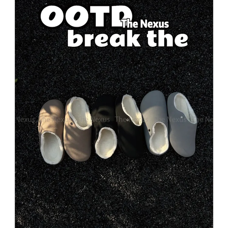 TheNexusFootwear 秋冬小众勃肯鞋情侣外穿潮流包头棉拖男士棉鞋