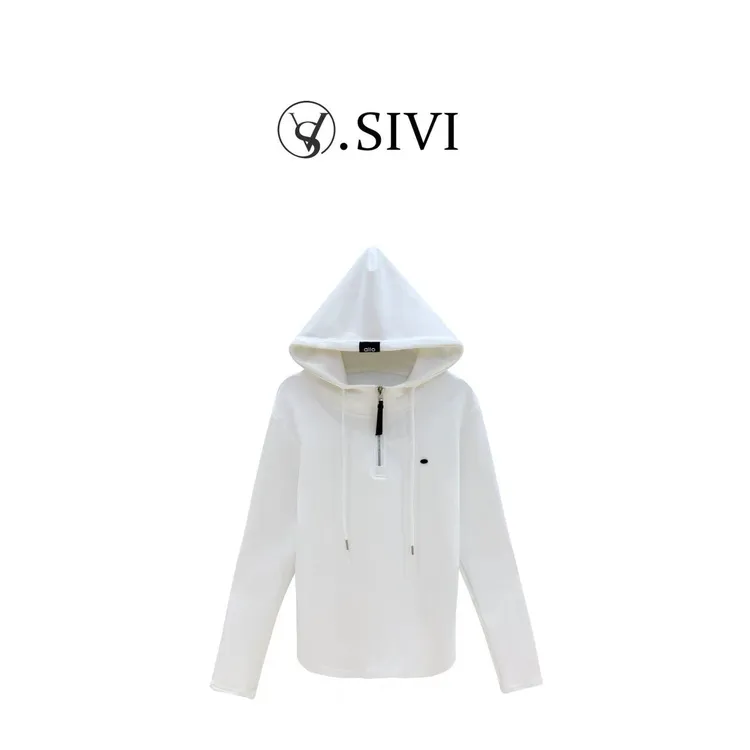 熙薇【目不转睛】秋季新款时尚休闲气质连帽上衣帽衫H5162