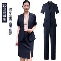 【修身显瘦短袖西装】西裤ol职业装外套女职业正装工作服上衣西服