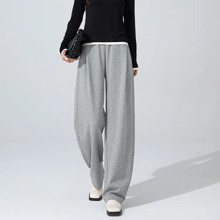 秋冬新款上档次简约直筒裤女宽松垂感显瘦通勤阔腿裤舒适百搭卫裤