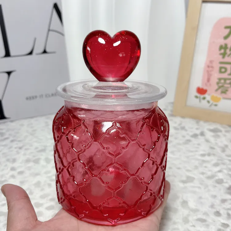 不午休的猫DIY手作滴胶成品爱心糖果罐收纳盒