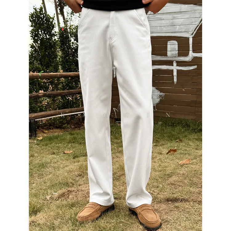 垂坠肌理感「斜纹底磨毛加厚」冬季老钱高端纯棉水洗牛仔裤直筒长裤