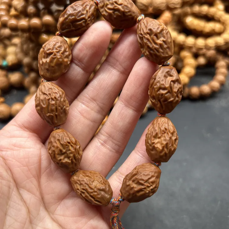 橄榄核精品铁核雕刻大枣红枣早生贵子手串手链