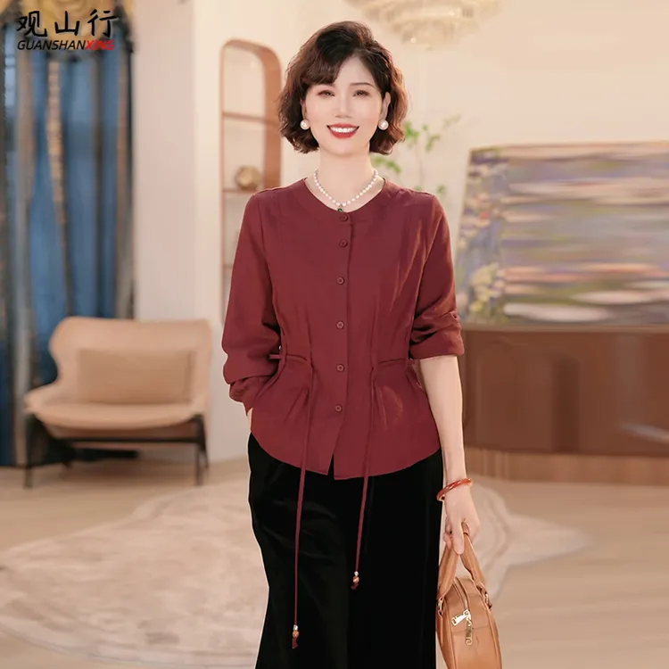 年轻妈妈早秋时尚T恤小衫2025新款洋气中老年女装上衣服裤子套装