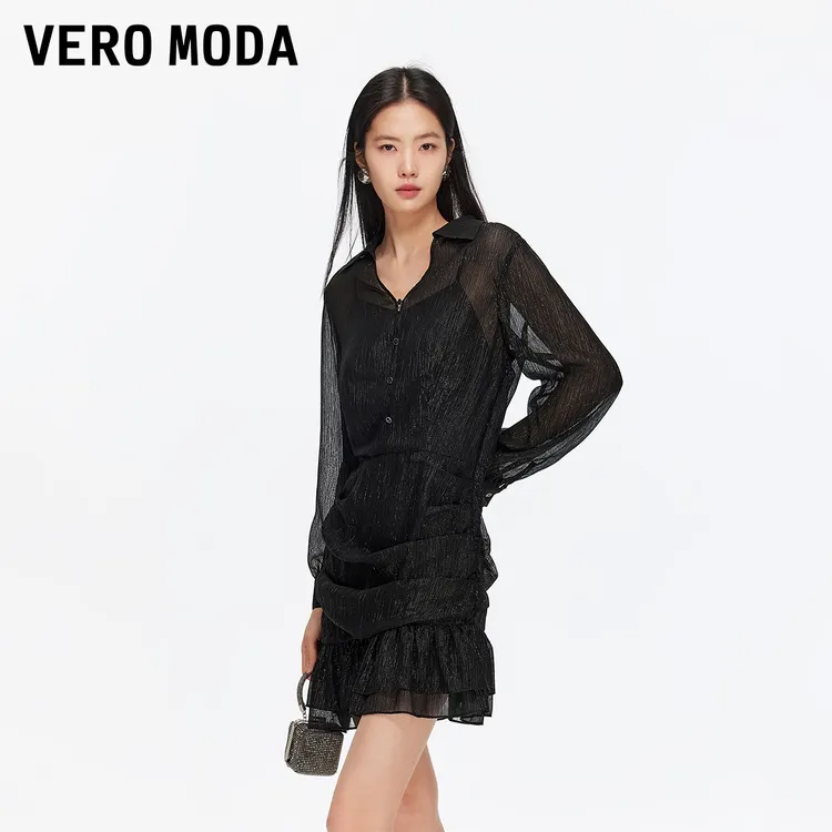 Vero Moda连衣裙女2026春季新款内衬吊带不规则下摆优雅时尚潮流
