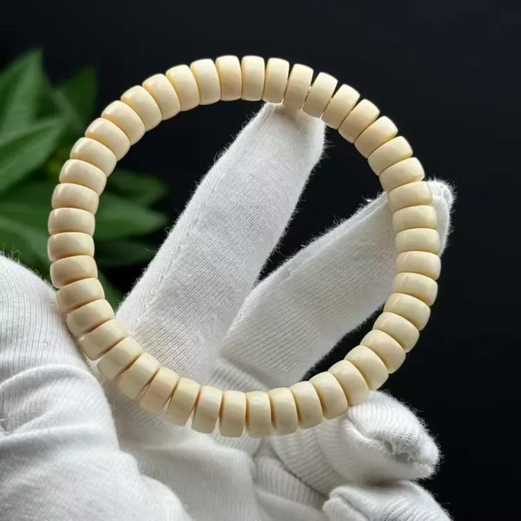 猛犸象牙8✖️4mm精品国工《藏式药片珠》