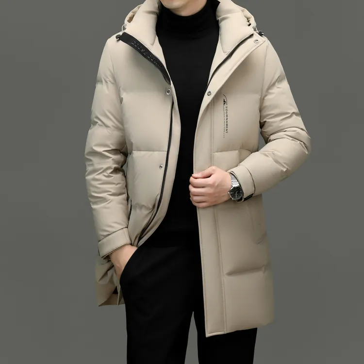 WEBUNSAPET维比萨玻男士中长款羽绒服新款冬季加厚保暖外套潮