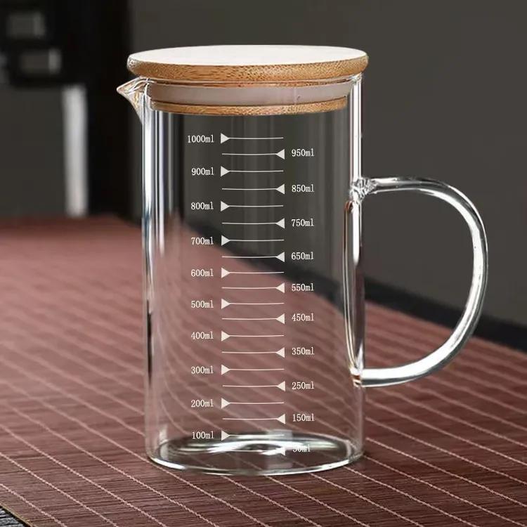 耐高温玻璃量杯刻度杯子加厚厨房烘焙量杯家用微波炉杯牛奶杯tz