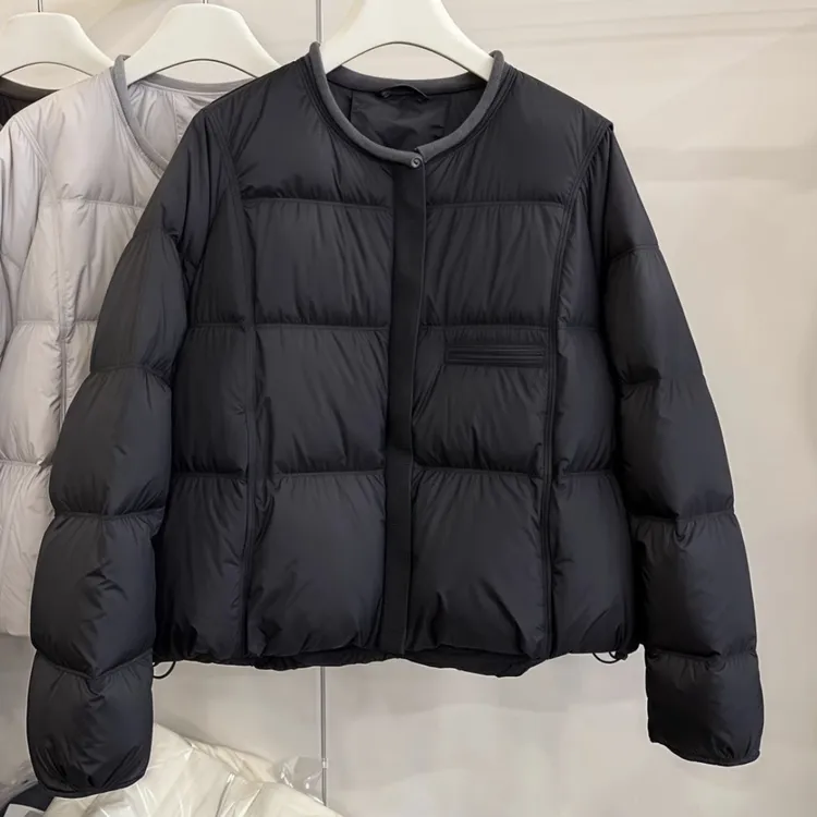 正版高级感圆领白鸭绒羽绒服女装2025冬季时尚流行超好看保暖外套