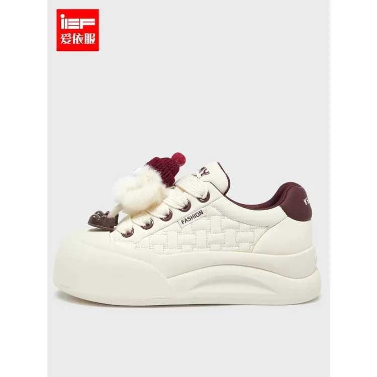 IEF/爱依服休闲鞋2025秋冬季新款洋气小众设计低帮厚底小白鞋