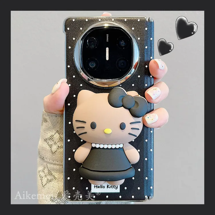 适用华为mateX6折叠屏手机壳波点MateX5典藏版波点kt猫X3磁吸支架