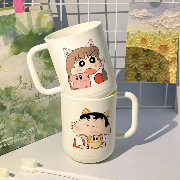 双人卡通漱口杯蜡笔小新新款防摔加厚洗漱杯家用高颜值刷ADW