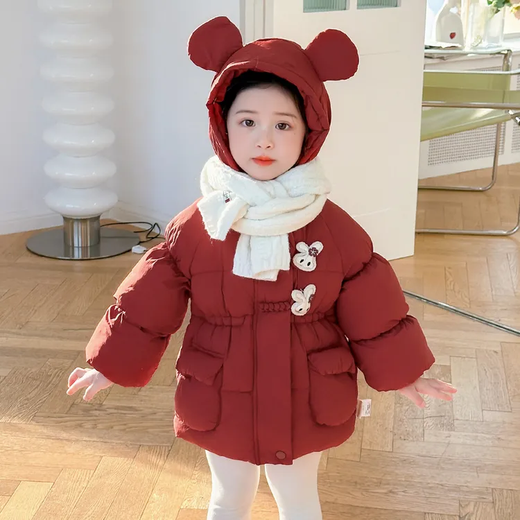 女童棉衣外套洋气2025新款冬季韩版儿童加厚棉袄女宝宝保暖棉服潮