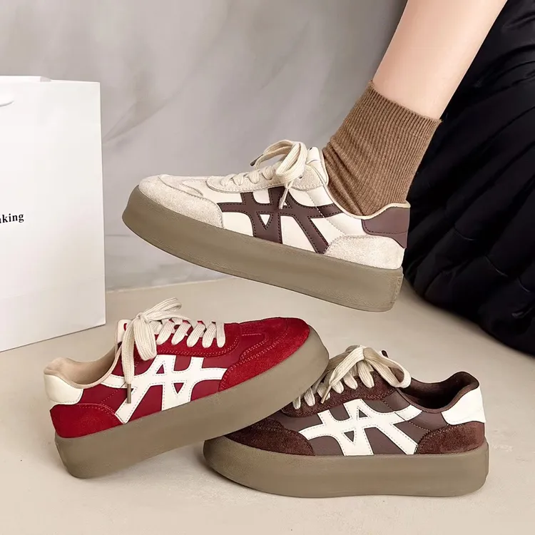 【静姐家】F003-10秋季新款时尚休闲百搭女款厚底百搭复古休闲鞋