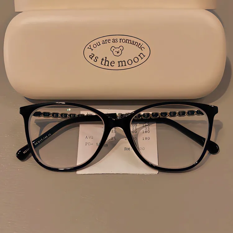 赵露思同款黑框素颜神器眼镜女近视可配度数防蓝光大框链条显脸小