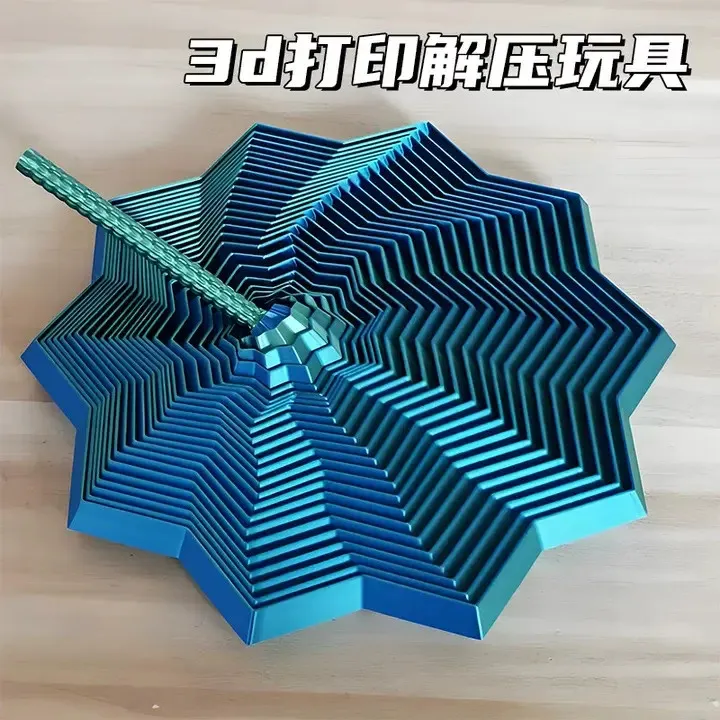 3d打印六边形萝卜塔螺旋塔带手把立体旋转解压神器创意玩具礼物
