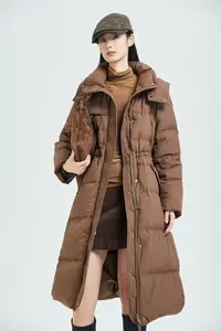 冬季休闲百搭宽松显瘦中长款加厚保暖连帽羽绒服外套 AW-6726