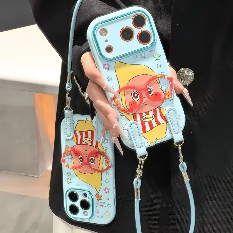 镜框星星人贴件挂绳适用苹果17手机壳iPhone16华为vivo小米14oppo