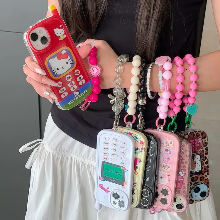 欧克里里卡通大哥大珠链适用苹果15/16promax手机壳14/13女12/11