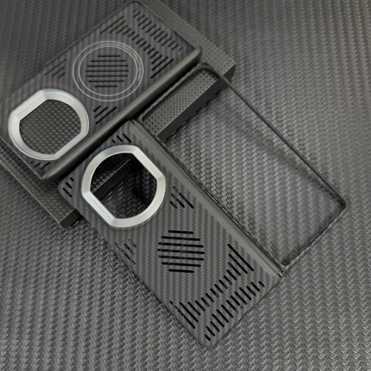 适用华为mateX7数码配件潮牌凯夫拉手机壳磁吸防摔碳纤维折叠全包