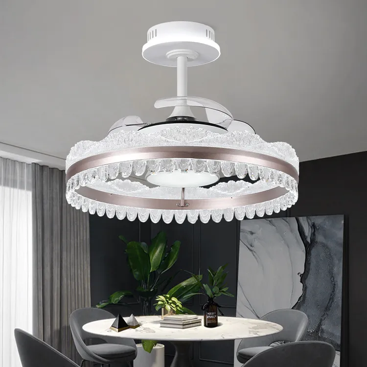 意式轻奢客厅风扇灯现代简约主灯静音电扇一体吊灯具中山灯具批发