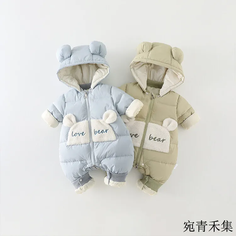 新生儿羽绒服婴幼儿连体羽绒服冬季小童羽绒服婴童连体衣爬服加厚