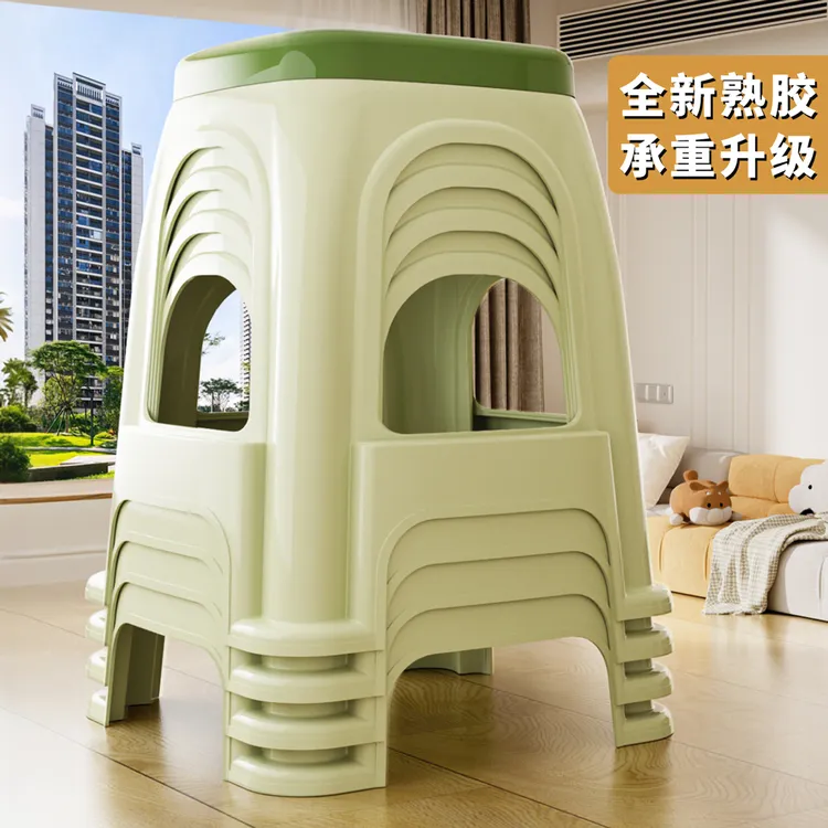 特厚塑料凳子家用客厅餐桌凳子成人熟胶凳高板凳结实耐用胖子专座