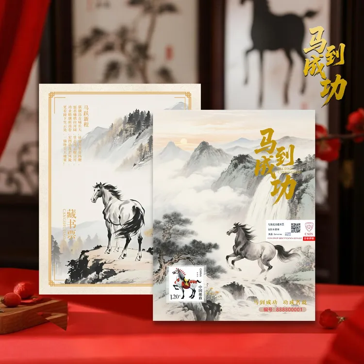 【限量狮子号】中国邮政马到成功生肖邮票荧光藏书票商品图