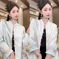 【海棠雨眠】秋季气质双面可穿新中式上衣外套女刺绣时尚秋季显瘦