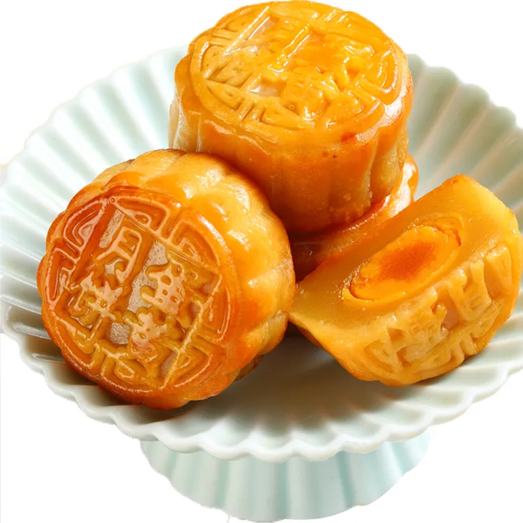老广人家低糖蛋黄纯白莲蓉月饼咸蛋黄传统广式散装中秋节送礼240g
