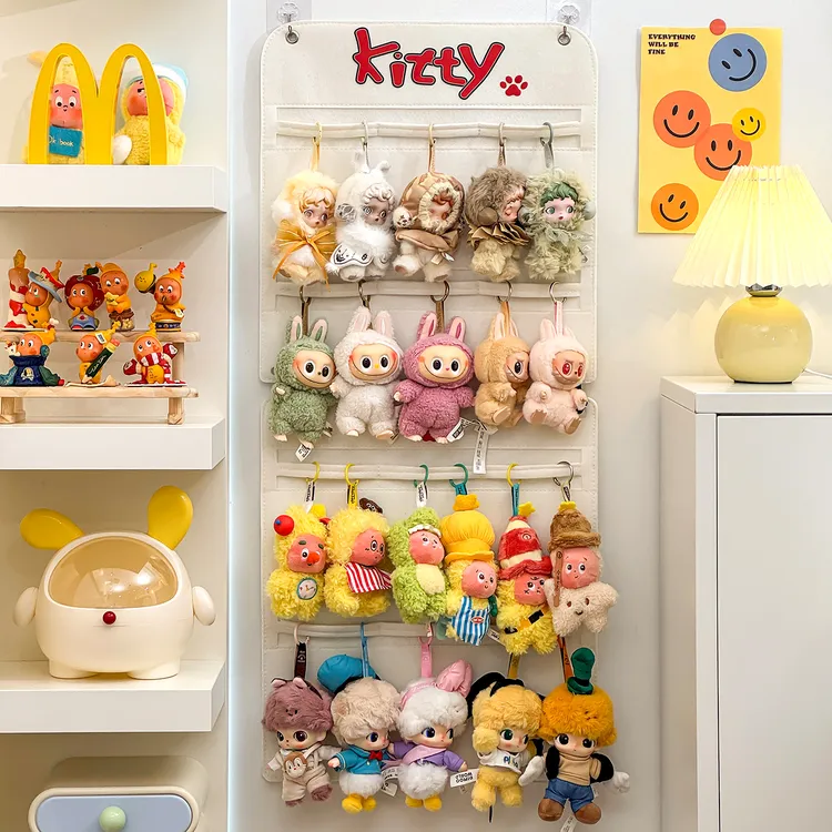 【唯兮】挂墙星星人展示挂袋毛绒挂件收纳神器dimoo搪胶娃娃整理架