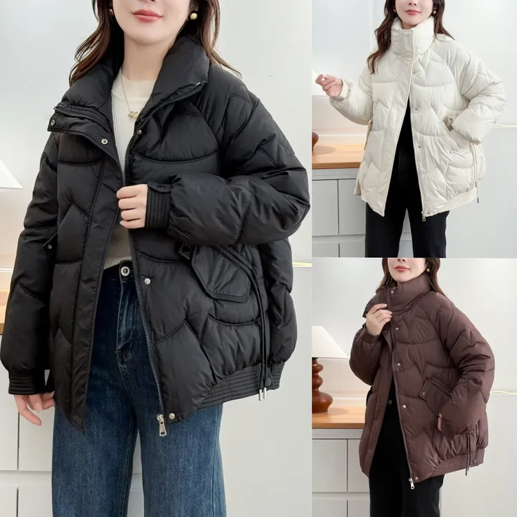 100-200斤大码女装秋冬款百搭显瘦洋气时尚加厚保暖立领棉服2667