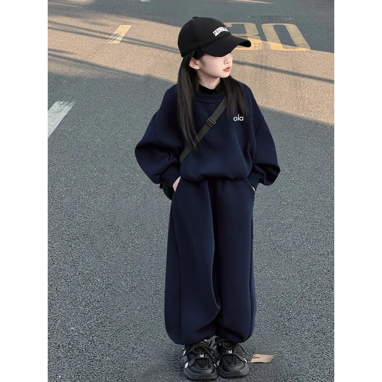 巴拉巴拉女童卫衣春秋款套装2026新款女孩大童运春秋大童运动套装