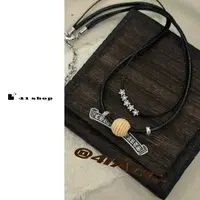 铜合金皮质项链 A357 原木色球球五角星元素双层项链