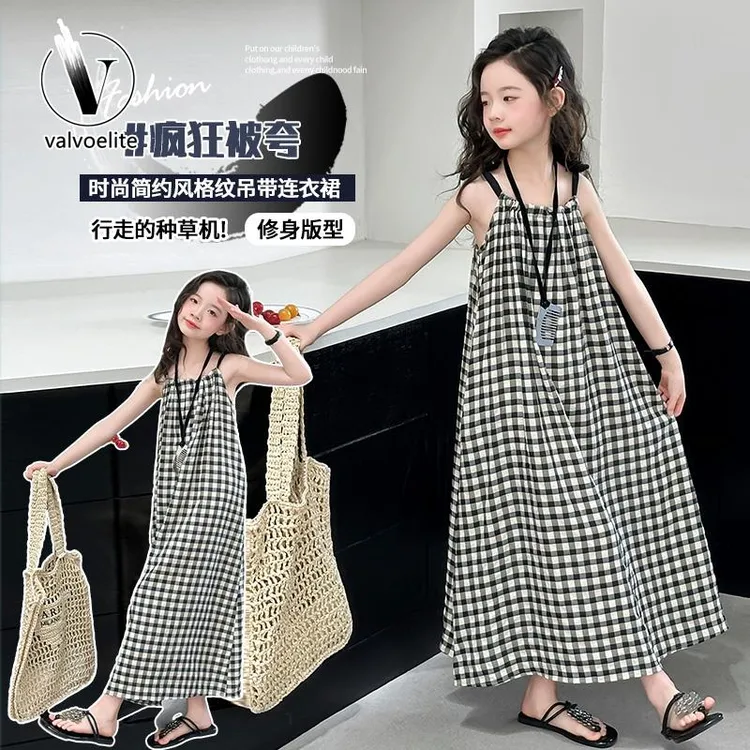 VALVOELITE女童裙子高级感夏2025新款巨好看薄款长裙度假风连衣裙
