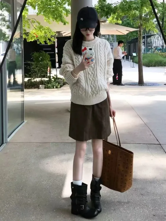 韩系慵懒高级感毛衣秋冬女百搭休闲麻花长袖针织衫宽松套头毛衣女