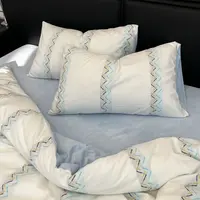 【墨溪】浅浪逐光秋冬专享限定棉加绒套件A面加厚全棉提花B面宝宝绒