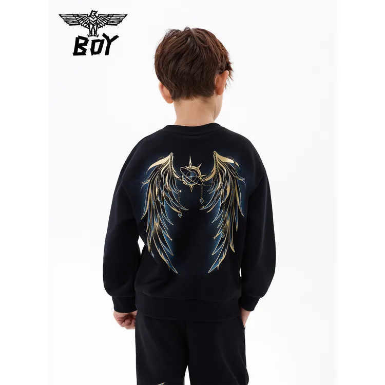 BOY JUNIOR潮牌25秋新款卫衣时尚潮流休闲套头衫男女童V253K03036