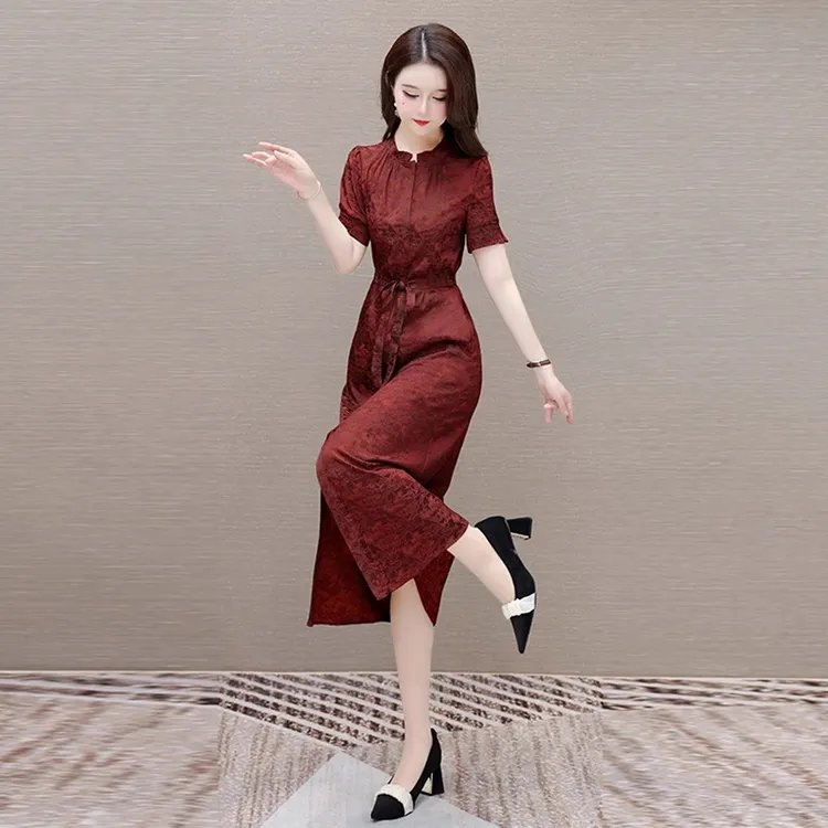 旗袍高端大气上档次连衣裙2025新款夏季喜妈妈婚宴礼服轻奢高级感