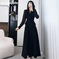 早秋流行穿搭套装连衣裙女收腰气质高级感一整套爆款长裙 A48135