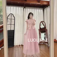【现货】LUOLUOZ【日落回信】气质轻奢上衣拼接设计感连衣裙H81518