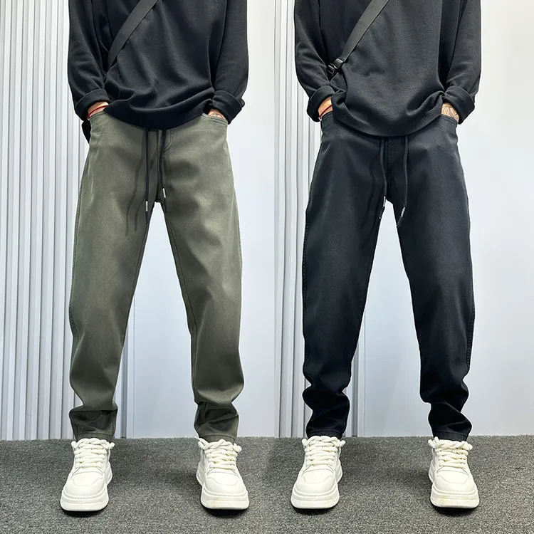 男裤秋季显瘦修身微锥休闲裤男款韩版潮流哈伦小脚裤痞帅纯色裤子