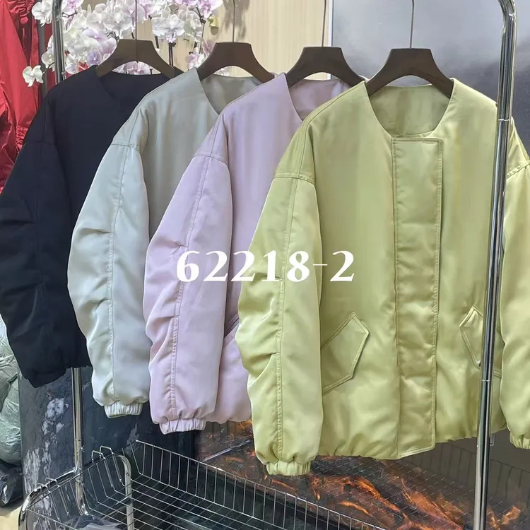 2025冬季欧洲站新款LIHUA90白鹅绒圆领拉链长袖宽松羽绒服外套女