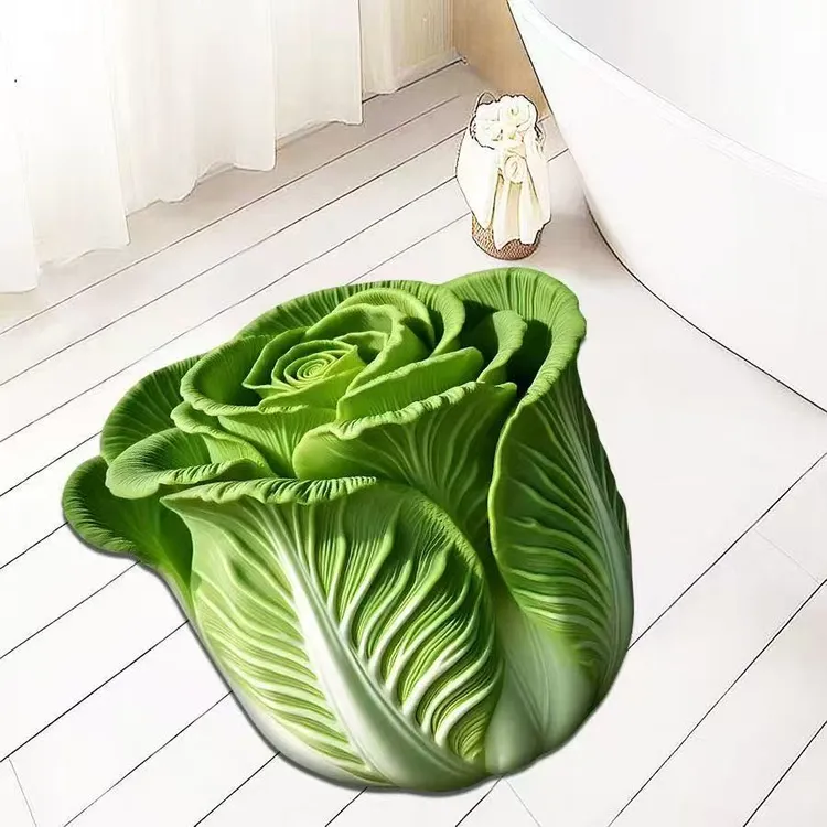 183-【110*110±2cm】硅藻泥家用仿时蔬异形地毯卧室客厅床边吸水垫