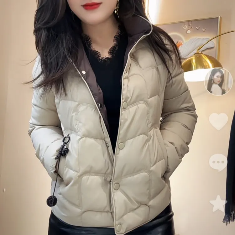 【俊端推荐】2025冬季新款韩版立领短款修身棉服外套女保暖百搭时尚